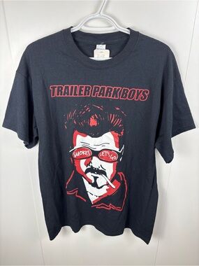 NWT Trailer Park Boys Ricky Smokes Let's Go T-Shirt Men's L Black Tee Gildan